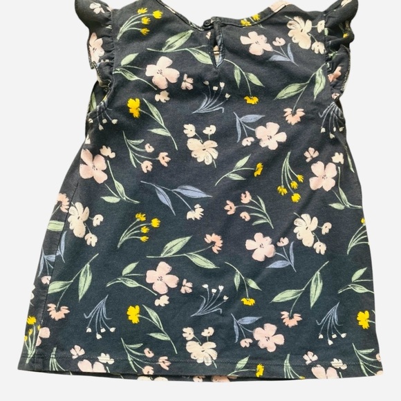 Carter’s casual play floral grey baby Girl dress 3T short ruffle sleeve button - Picture 3 of 11